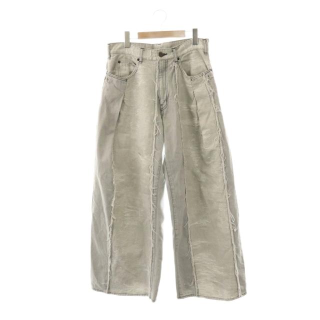 【中古】ターク TAAKK DENIM WIDE PANTS デニムパンツ ジーンズ 1 ライトグレー /DO ■OS ■SH レディース
