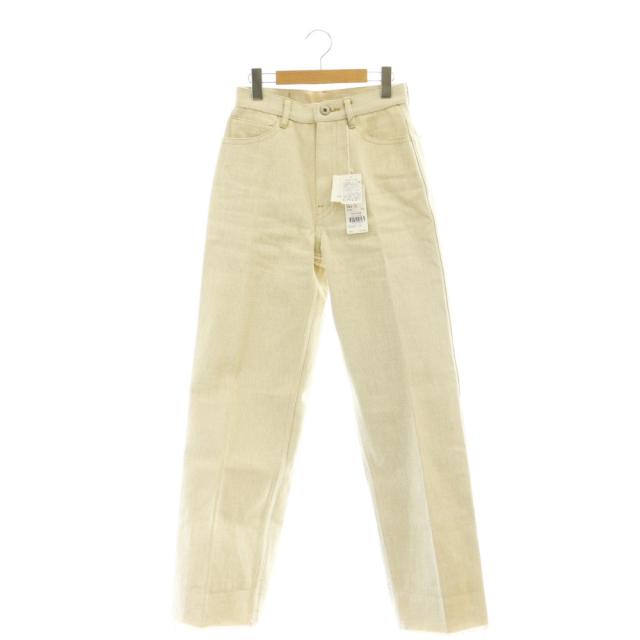 【中古】未使用品 フミカ ウチダ DENIM BONDING WIDE STRAIGHT PANTS デニム ジーンズ 36 ベージュ FU-0-DM001 /CX