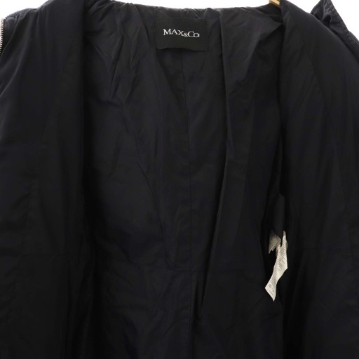 【中古】マックス&コー MAX&CO. ダウンコート ジップアップ ロング 38 ネイビー /HK ■OS レディース