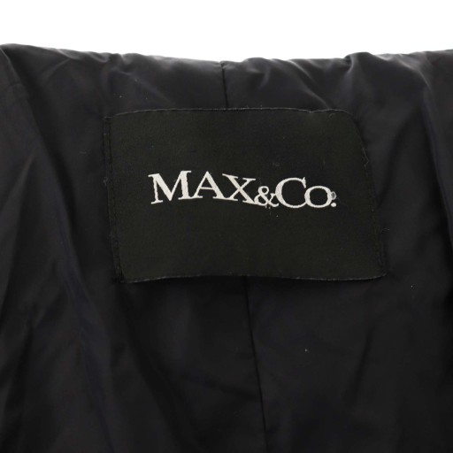 【中古】マックス&コー MAX&CO. ダウンコート ジップアップ ロング 38 ネイビー /HK ■OS レディース