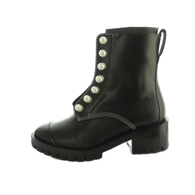 【中古】3.1 フィリップリム Hayett Lug Sole Zipper Boot With Pearl ショートブーツ 36 23.0cm 黒 SHP7-T392SLE