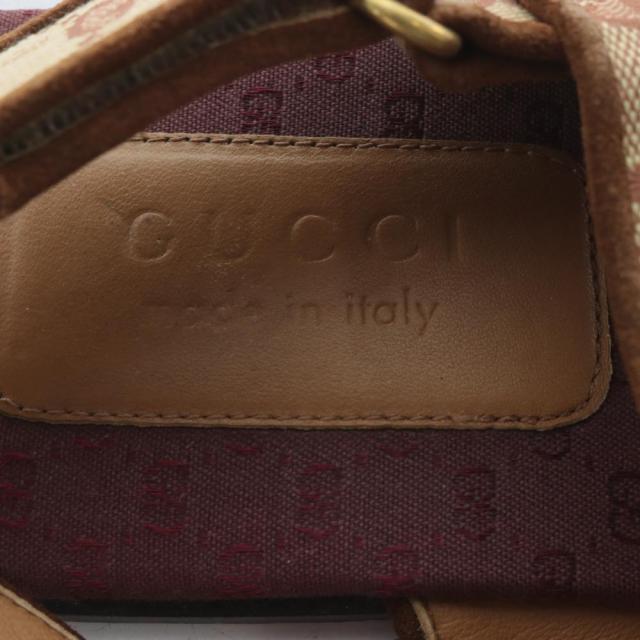【中古】グッチ GUCCI サンダル フラット GGキャンバス ベルクロ 9.5 ベージュ ボルドー 574492 /YO7 メンズ