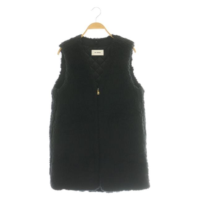 【中古】ザ リラクス THE RERACS 25AW ウールボアライナーベスト ジレ ジップアップ F ブラック /CX ■OS レディース