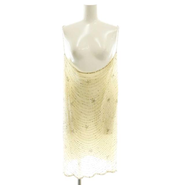 【中古】フミカ ウチダ FUMIKA_UCHIDA HAND BEADED EMBROIDERY SLIP DRESS ドレス ワンピース ミニ ONE アイボリー