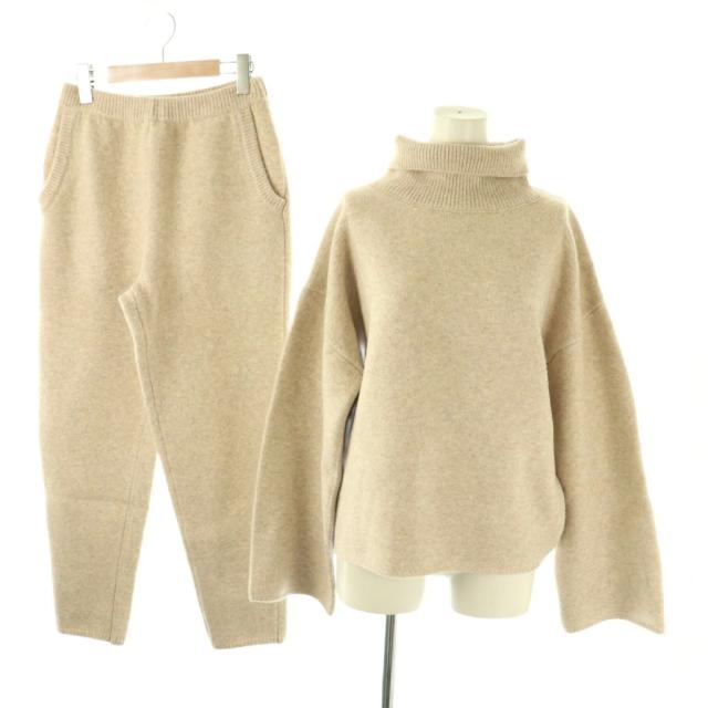 【中古】シールームリン ウールmix ハイネックLOOSEニット Relaxソフトニットパンツ セットアップ 上下 セーター F