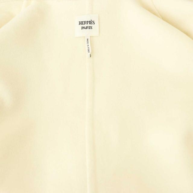 【中古】エルメス HERMES カシミヤ シェアードミンク ベスト 前開き 36 アイボリー /NR ■OS レディース_3