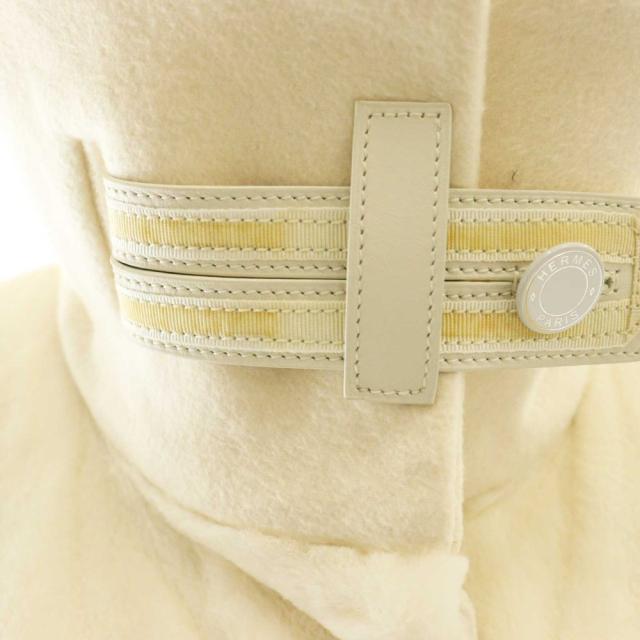 【中古】エルメス HERMES カシミヤ シェアードミンク ベスト 前開き 36 アイボリー /NR ■OS レディース_6