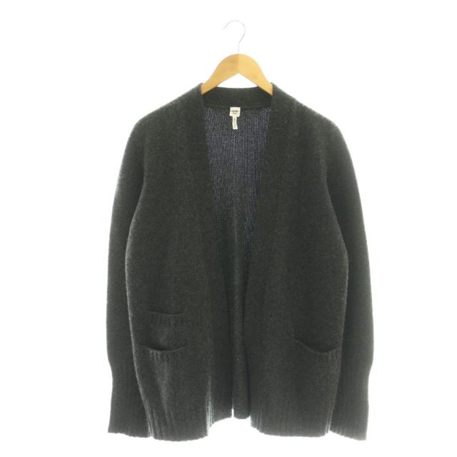 【中古】エルメス HERMES カシミヤ ボタンレス カーディガン ニット LA チャコールグレー /DF ■OS レディース