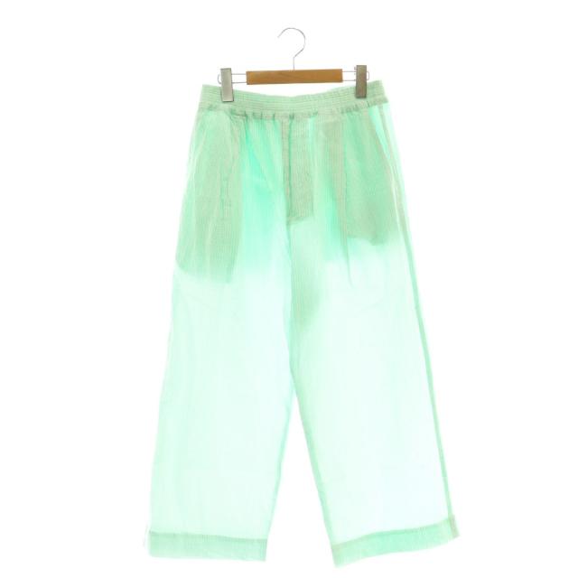 【中古】未使用品 ヴェリテクール Veritecoeur 25SS キャンディストライプパンツ ワイドパンツ F ライトグリーン