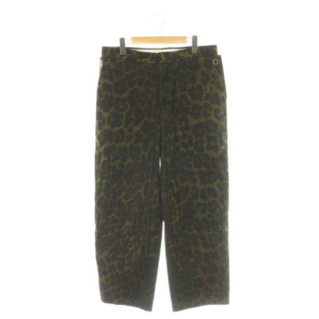 バーバリー レオパード柄スラックスパンツ 48 カーキ ブラック /CX ■OS 中古】バーバリー BURBERRY レオパード柄スラックスパンツ 48 カーキ