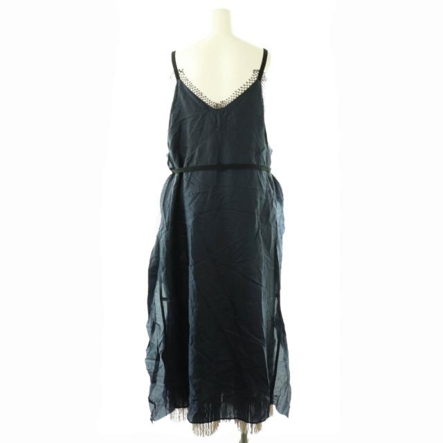 【中古】未使用品 ポンティ CUPRA SHANTUNG 2WAY DRESS ワンピース キャミワンピース ロング F ブラック ネイビー