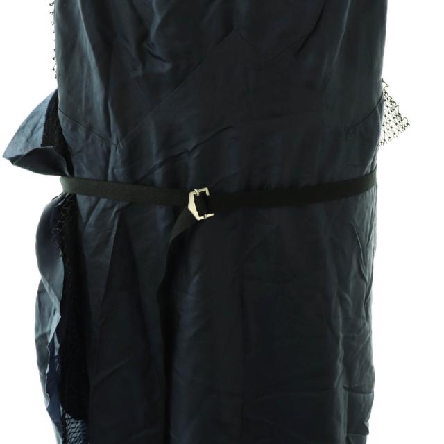 【中古】未使用品 ポンティ CUPRA SHANTUNG 2WAY DRESS ワンピース キャミワンピース ロング F ブラック ネイビー