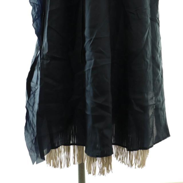 【中古】未使用品 ポンティ CUPRA SHANTUNG 2WAY DRESS ワンピース キャミワンピース ロング F ブラック ネイビー