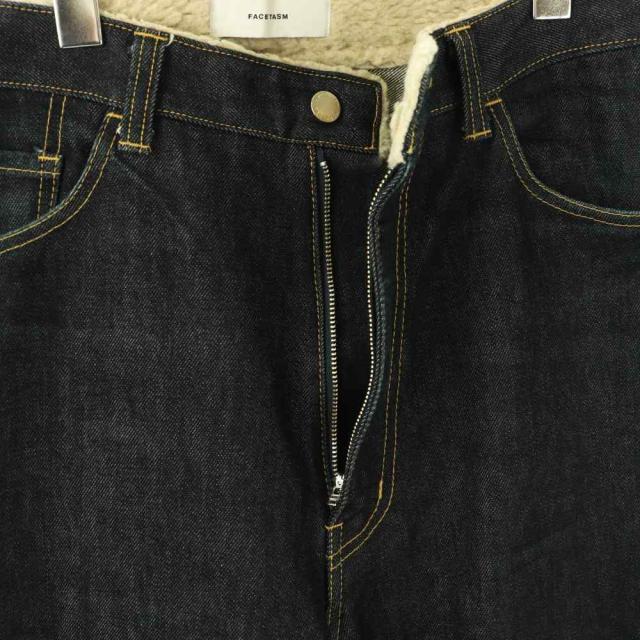 【中古】ファセッタズム インサイドボアワイドデニムパンツ ジーンズ ジッパーフライ 1 ネイビー OMT-PT-U02 /DO_2