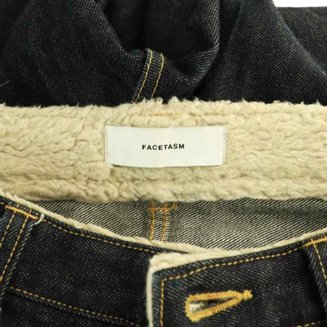 【中古】ファセッタズム インサイドボアワイドデニムパンツ ジーンズ ジッパーフライ 1 ネイビー OMT-PT-U02 /DO_5