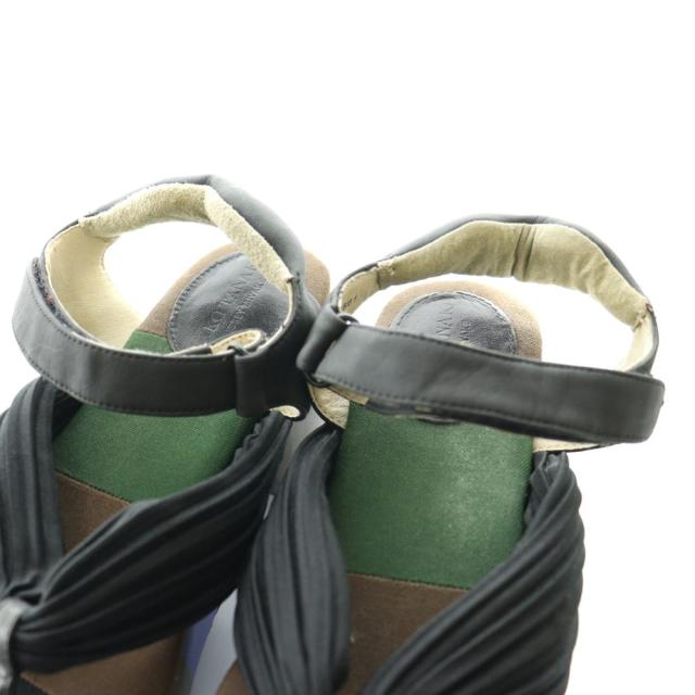 【中古】イッセイミヤケ ISSEY MIYAKE 下駄サンダル 23cm マルチカラー 黒 ブラック 茶 ブラウン /SS ■OS ■SH_3