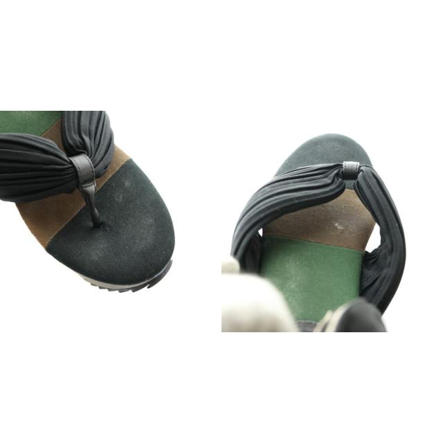 【中古】イッセイミヤケ ISSEY MIYAKE 下駄サンダル 23cm マルチカラー 黒 ブラック 茶 ブラウン /SS ■OS ■SH_7