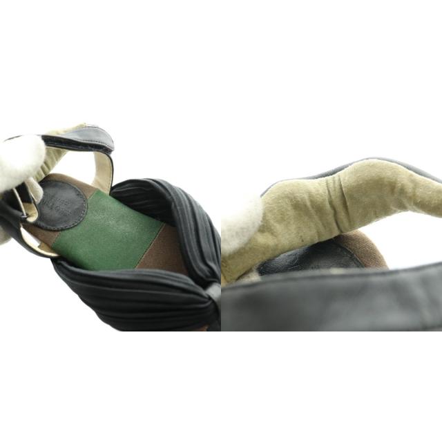 【中古】イッセイミヤケ ISSEY MIYAKE 下駄サンダル 23cm マルチカラー 黒 ブラック 茶 ブラウン /SS ■OS ■SH_8