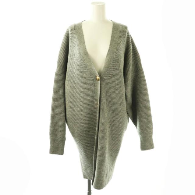 【中古】ブリル BRILL メリノロングカーディガン ニット F グレー /HK ■OS レディース