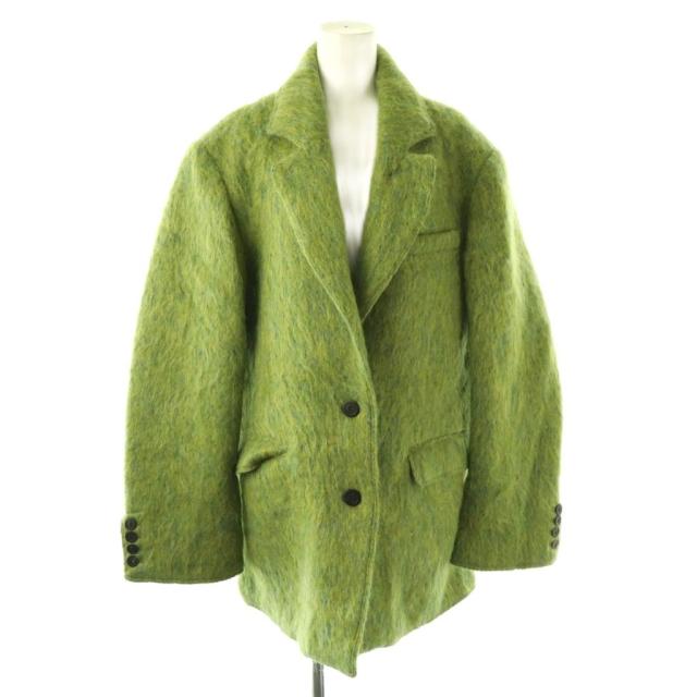 【中古】トゥデイフル 24AW Shaggy Over Jacket シャギーオーバージャケット テーラード 38 ライトグリーン /DO