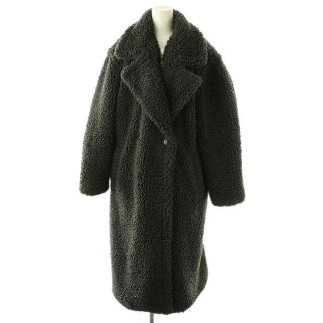 【中古】アグ UGG RTW ボアロングコート アウター L チャコールグレー /DO ■OS レディース