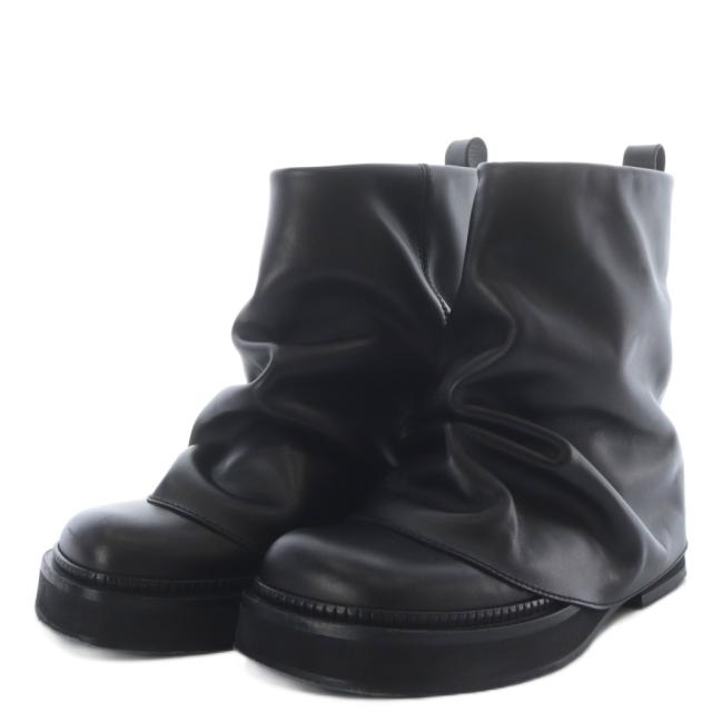 【中古】ジ アティコ THE ATTICO MINI ROBIN COMBAT BOOT ブーツ ショート フラット レザー 38 ブラック