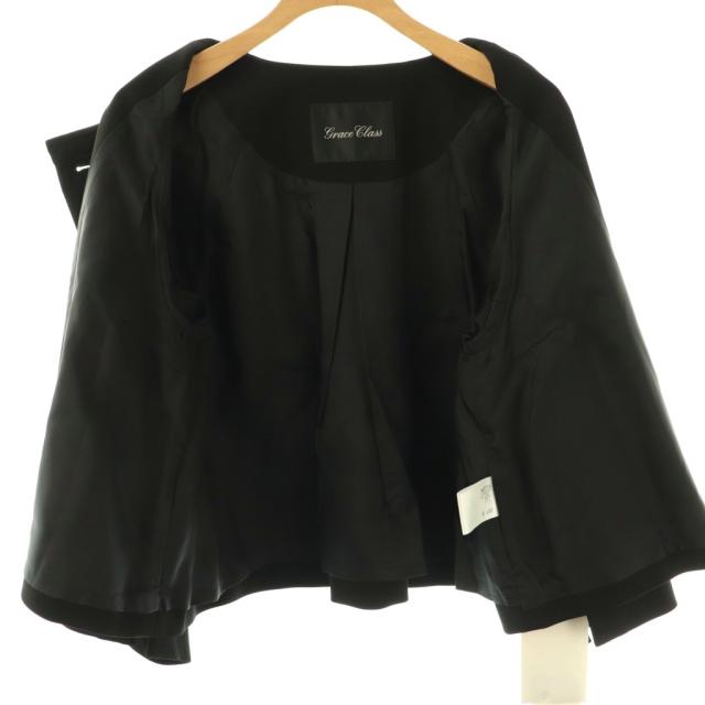 【中古】グレースクラス GRACE Class ケープスリーブジャケット アウター ノーカラー 36 黒 /NR ■OS ■SH レディース