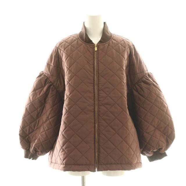【中古】未使用品 ローブデポー 25AW キルティングブルゾン ジャケット アウター F ブラウン R323 /CX ■OS ■SH