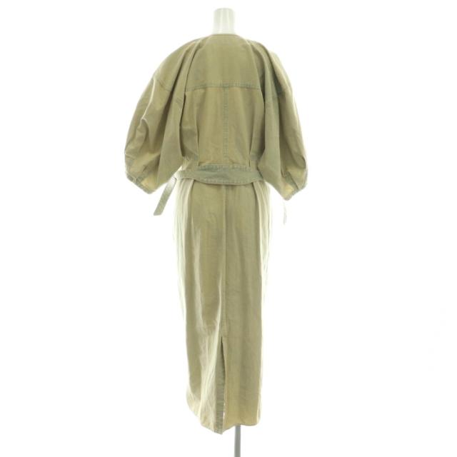 【中古】未使用品 フォトコピュー PHOTOCOPIEU ASTRID デニムワンピース ロング 38 ライトブルー ベージュ