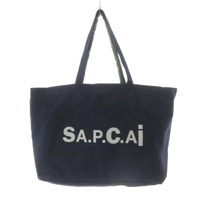 【中古】アーペーセー A.P.C. Sacai トートバッグ ロゴ 紺 ネイビー /SR ■SH レディース