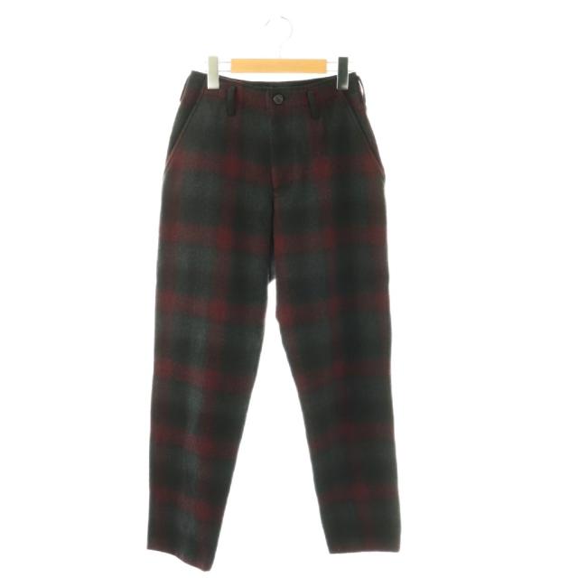【中古】ヨウジヤマモト コレクションズ 24AW パンツ チェック ジッパーフライ 1 ボルドー グレー ブラック /DO