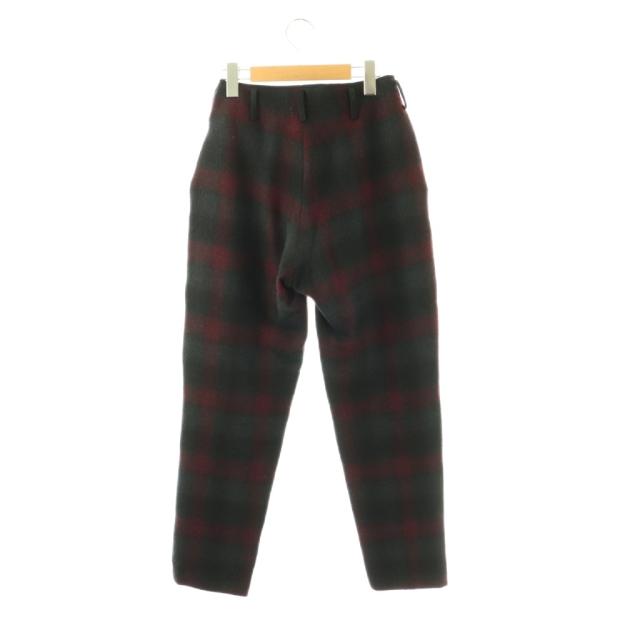 【中古】ヨウジヤマモト コレクションズ 24AW パンツ チェック ジッパーフライ 1 ボルドー グレー ブラック /DO_1