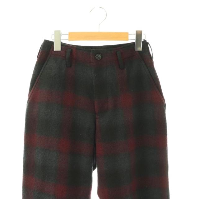 【中古】ヨウジヤマモト コレクションズ 24AW パンツ チェック ジッパーフライ 1 ボルドー グレー ブラック /DO_2