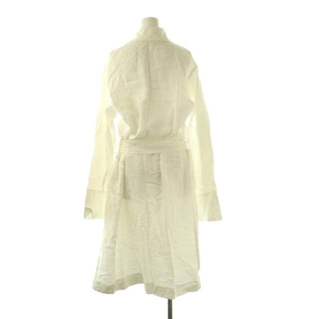 【中古】マーガレットハウエル MARGARET HOWELL リネンロングラップコート スプリングコート F ホワイト_1