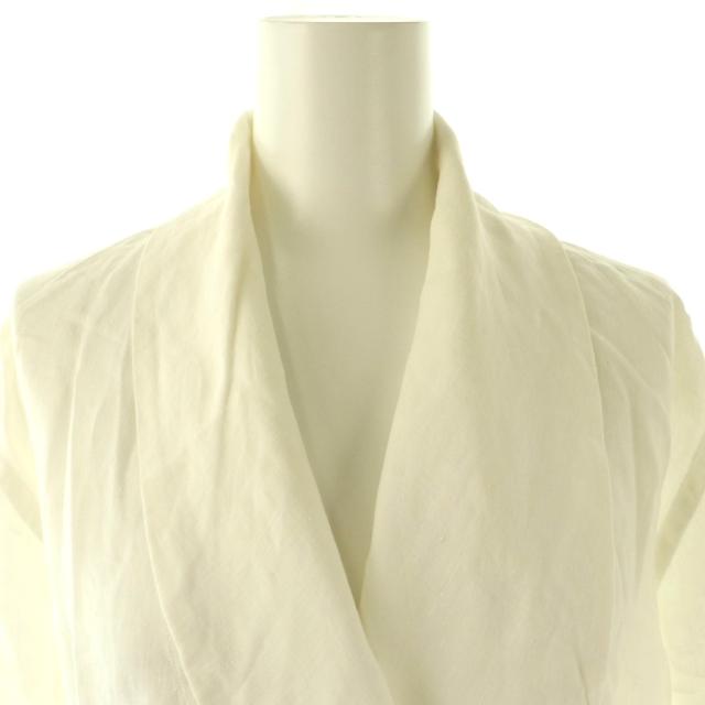 【中古】マーガレットハウエル MARGARET HOWELL リネンロングラップコート スプリングコート F ホワイト_7