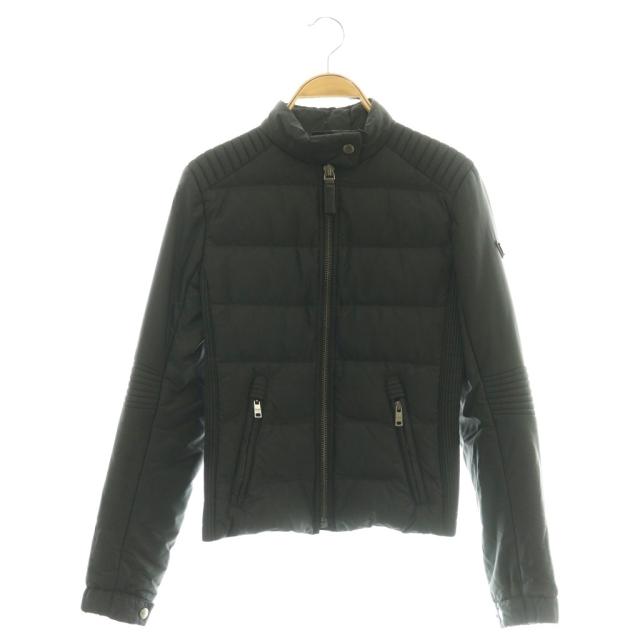 【中古】プラダ PRADA 三角プレート ダウンジャケット ジップアップ 38 ブラック 290545 /DF ■OS レディース