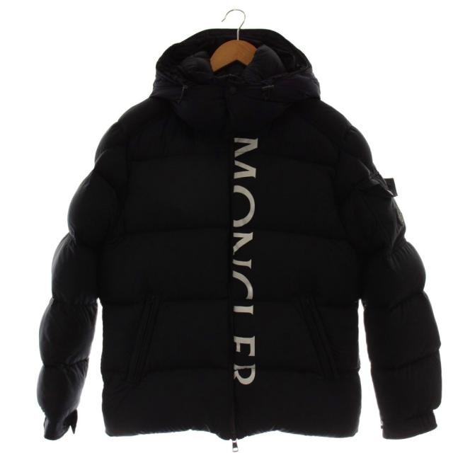 【中古】モンクレール MONCLER MAURES ダウンジャケット アウター ナイロン 1 紺 黒 /NR ■OS メンズ