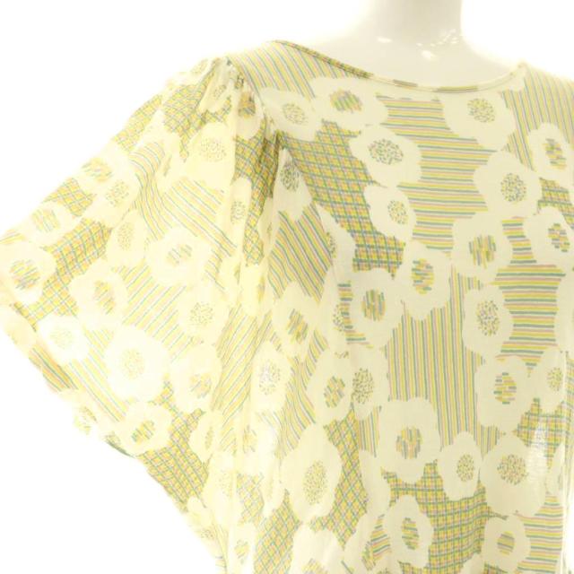【中古】ミナペルホネン mina perhonen flower dance ワンピース シルク混 38 ベージュ マルチカラー /CX ■OS_3
