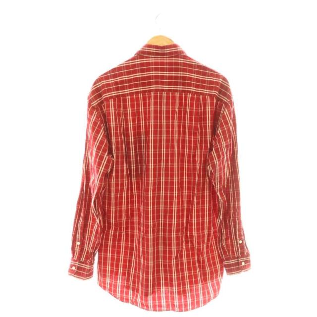 【中古】グッチ GUCCI チェック ボタンダウン 長袖シャツ 42/16 赤 /CX ■OS メンズ_1