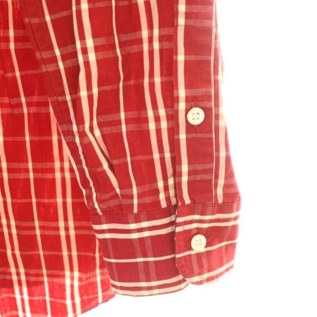 【中古】グッチ GUCCI チェック ボタンダウン 長袖シャツ 42/16 赤 /CX ■OS メンズ_3