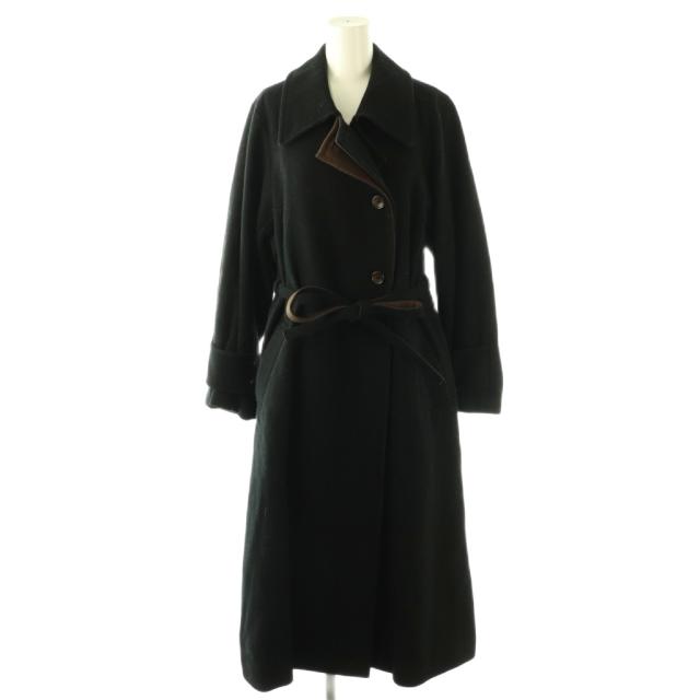 【中古】アメリヴィンテージ 24AW EDGE FLARE WOOL COAT コート アウター ロング S ブラック カーキブラウン /DO