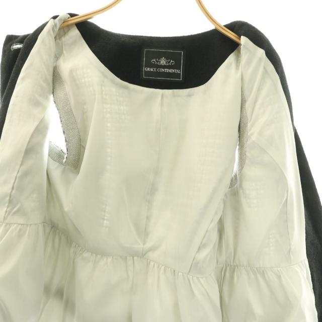 【中古】グレースコンチネンタル GRACE CONTINENTAL 25AW ツイードペプラムベスト 前開き 36 白 黒_4