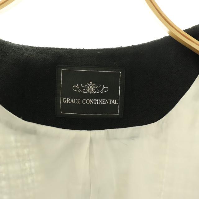 【中古】グレースコンチネンタル GRACE CONTINENTAL 25AW ツイードペプラムベスト 前開き 36 白 黒_5