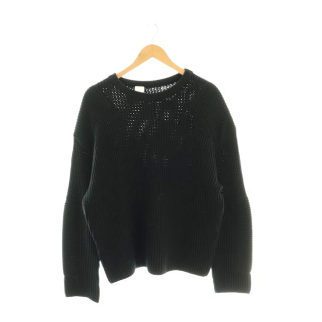 【中古】ミスターハリウッド N.HOOLYWOOD ウールコマンドニット セーター 長袖 38 ブラック /DO ■OS ■SH メンズ
