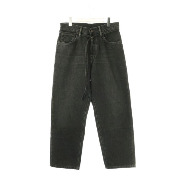 【中古】アクネ ストゥディオズ Acne Studios ワイドデニムパンツバギーパンツ ボタンフライ 28 ブラック /HK ■OS