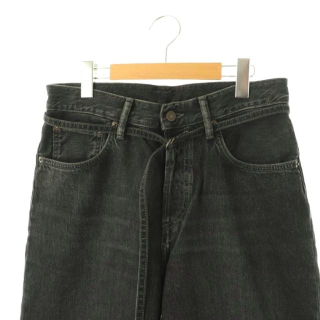 【中古】アクネ ストゥディオズ Acne Studios ワイドデニムパンツバギーパンツ ボタンフライ 28 ブラック /HK ■OS_2