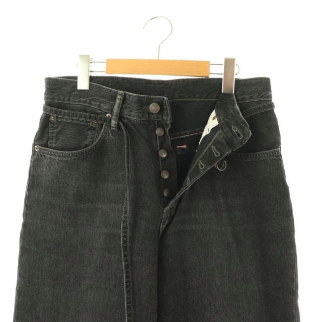 【中古】アクネ ストゥディオズ Acne Studios ワイドデニムパンツバギーパンツ ボタンフライ 28 ブラック /HK ■OS_3