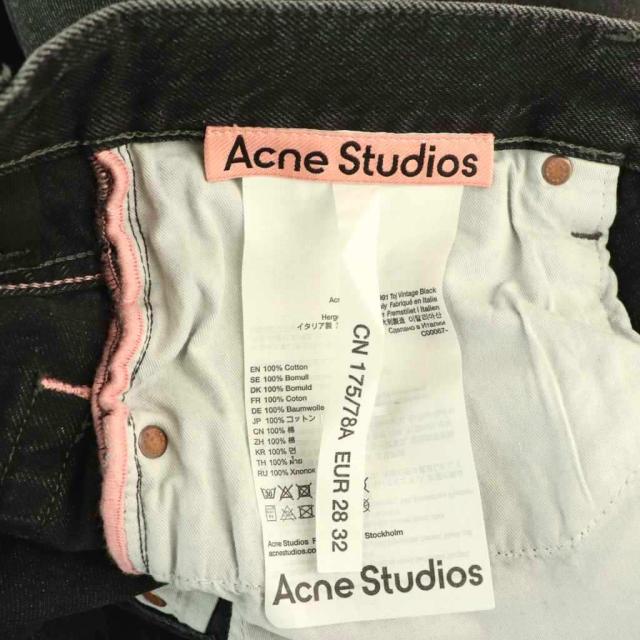 【中古】アクネ ストゥディオズ Acne Studios ワイドデニムパンツバギーパンツ ボタンフライ 28 ブラック /HK ■OS_6