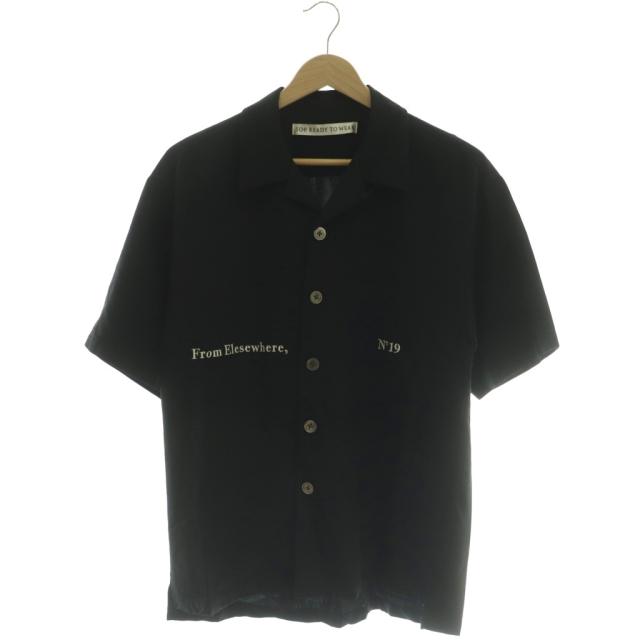 【中古】ソーイ SOE From Elesewhere オープンカラー半袖シャツ 開襟シャツ 1 ブラック /DF ■OS ■SH メンズ