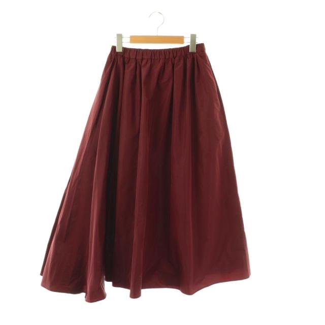 【中古】パトゥ 25AW リサイクルファイユアシンメトリーミディスカート ロング フレア 34 ボルドー /DO ■OS ■SH